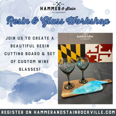 02.09.2025 (4pm) - Resin Cutting Board and Painted Wine Glass