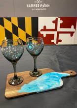 04.24.2025(7pm) - Resin Cutting Board and Painted Wine Glass